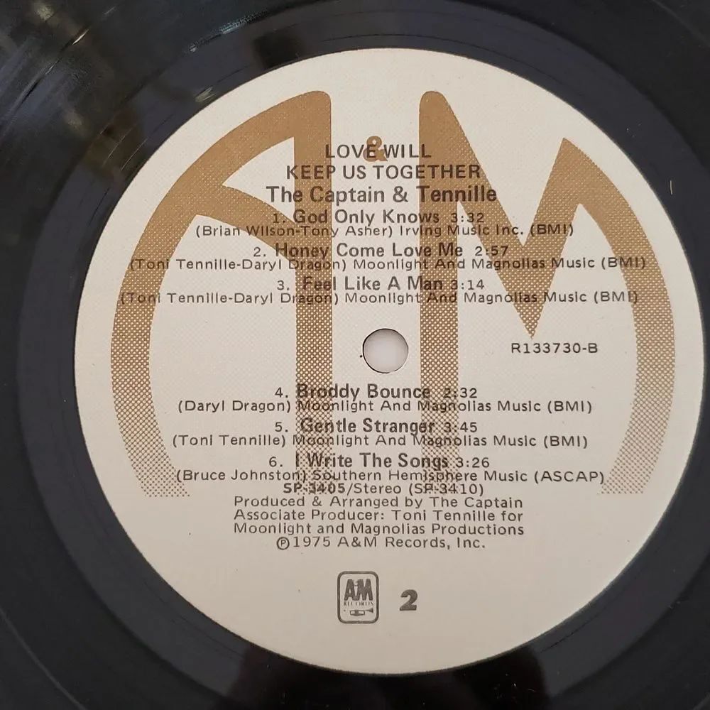 Captain & Tennille "Love Will Keep Us Together" Vinyl LP 33 RPM (1975) - Picture 7 of 7